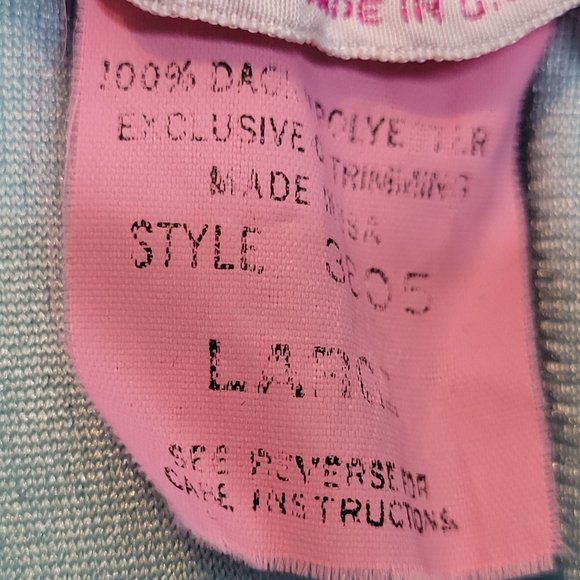 Vintage Evelyn Pearson Polyester Robe Womens Large Light Blue Pearl Snaps - Picture 6 of 9